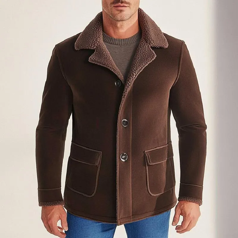 Men's Vintage Suede Composite Polar Fleece Lapel Jacket 32254346F sold by Manly product image thumbnail 2