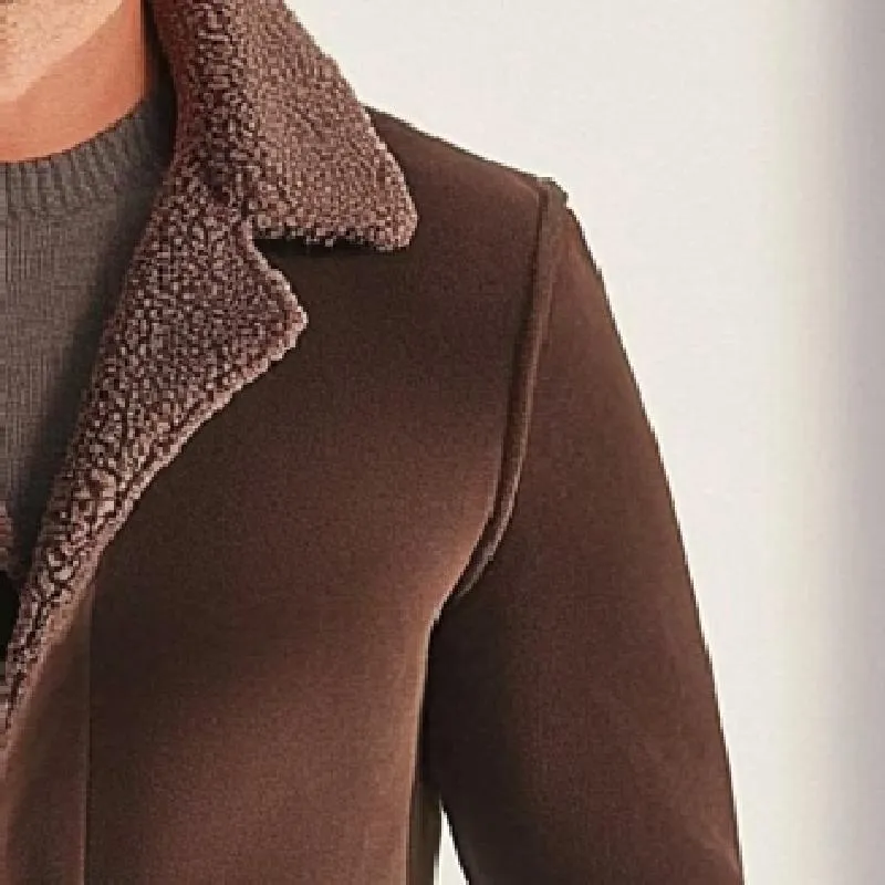 Men's Vintage Suede Composite Polar Fleece Lapel Jacket 32254346F sold by Manly product image thumbnail 4