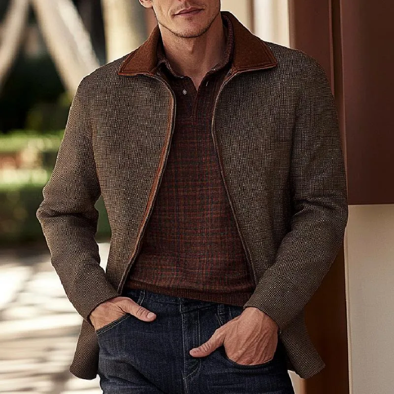Men's Classic Lapel Zip-up Woolen Jacket 40821918F sold by Manly product image thumbnail 2