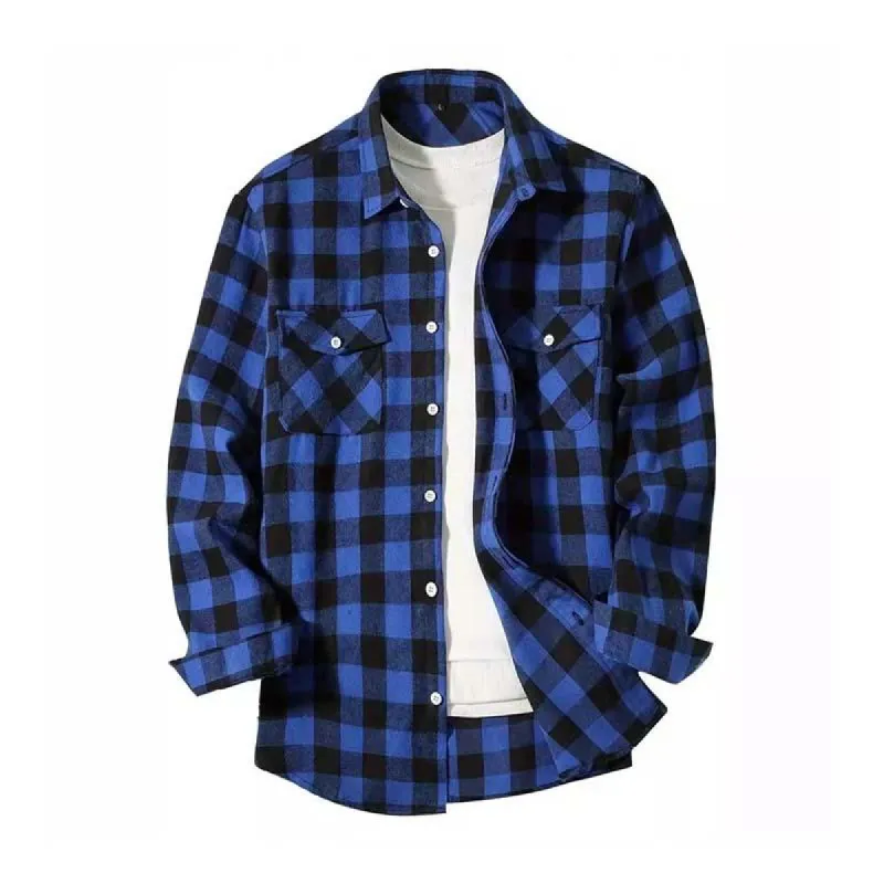Men's Classic Casual Flannel Check Long Sleeve Shirt 73389882K sold by Manly
