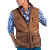 Men's Classic Stand Collar Multi-Pocket Leather Vest 35700902F sold by Manly
