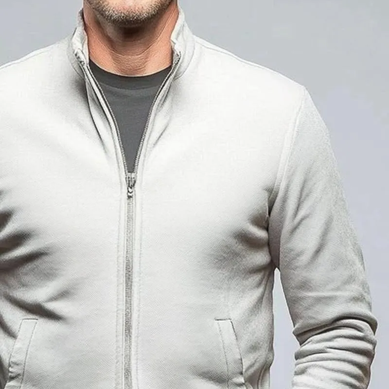 Men's Solid Color Casual Zipper Stand Collar Jacket 35711995X sold by Manly product image thumbnail 3