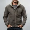 Men's Rest Stand Collar Polar Fleece Patchwork Zipper Jacket 77057197X sold by Manly