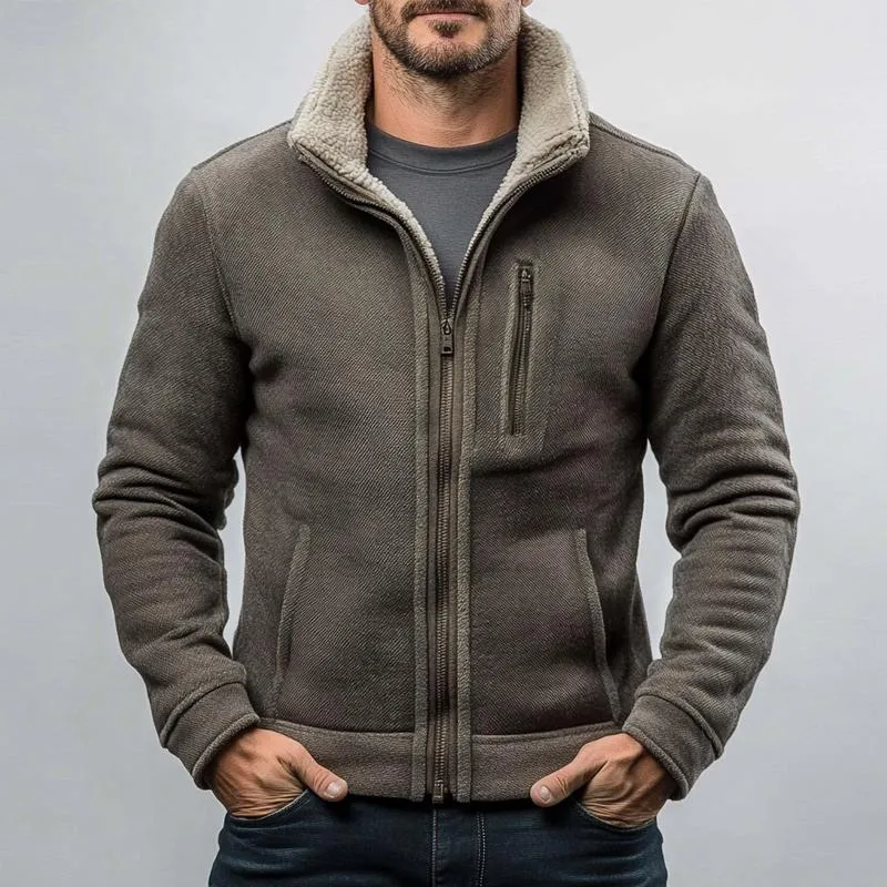 Men's Rest Stand Collar Polar Fleece Patchwork Zipper Jacket 77057197X sold by Manly product image thumbnail 2