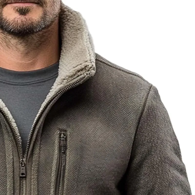 Men's Rest Stand Collar Polar Fleece Patchwork Zipper Jacket 77057197X sold by Manly product image thumbnail 4