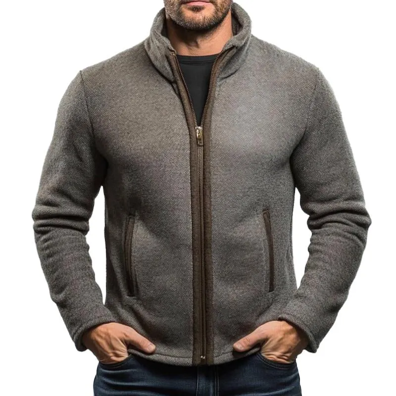Men's Casual Stand Collar Zipper Thick Jacket 15565414X sold by Manly