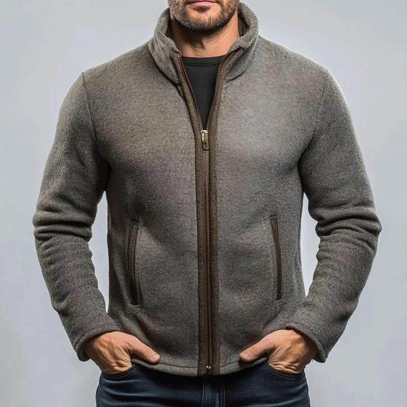 Men's Casual Stand Collar Zipper Thick Jacket 15565414X sold by Manly product image thumbnail 2