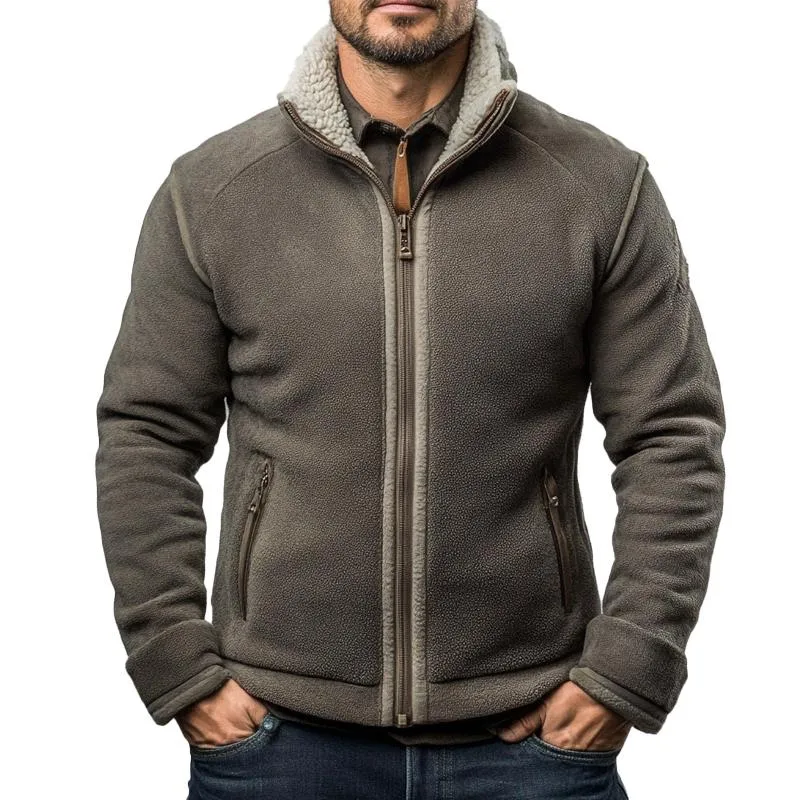 Men's Contrast Polar Fleece Zip Jacket 55796529X sold by Manly