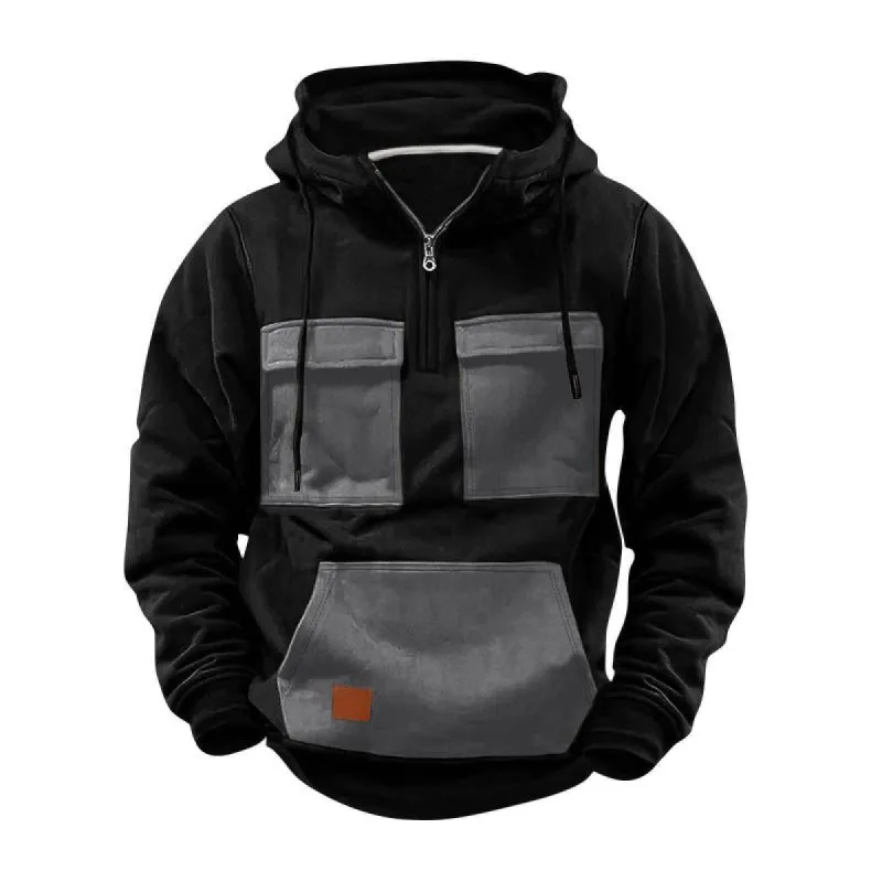 Men's Colorblock Pocket Half Zip Hoodie 04955061Y sold by Manly