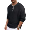 Men's Casual Contrast Trim Henley Neck Sweater 85407081Y sold by Manly