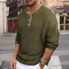 Men's Casual Contrast Trim Henley Neck Sweater 85407081Y sold by Manly