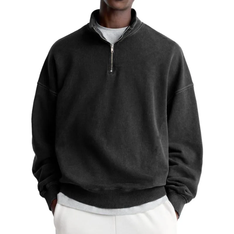 Men's Casual Solid Color Half Zip Turtleneck Long Sleeve Sweatshirt 20124824Y sold by Manly