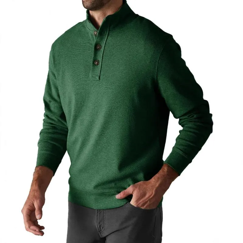 Men's Casual Solid Color Button Turtleneck Long Sleeve Sweatshirt 45488139Y sold by Manly product image thumbnail 2
