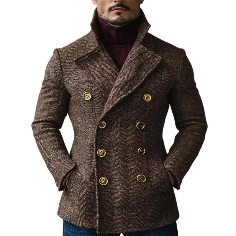 Men's Vintage Herringbone Double Breasted Blazer 76474565Y sold by Manly