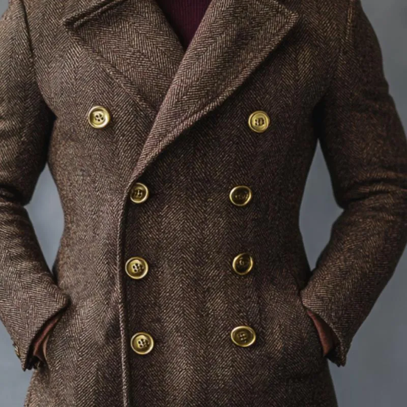 Men's Vintage Herringbone Double Breasted Blazer 76474565Y sold by Manly product image thumbnail 2