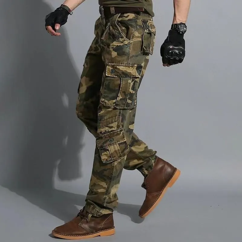 Men's Camo Cotton Multi-pocket Zipper Decor Straight Cargo Pants 40263270Z sold by Manly product image thumbnail 3