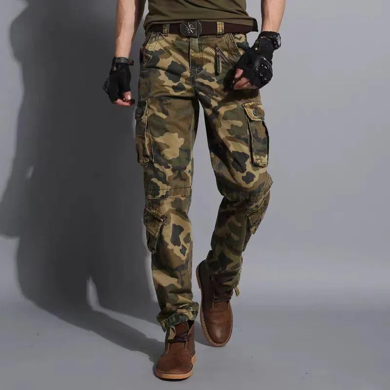 Men's Camo Cotton Multi-pocket Zipper Decor Straight Cargo Pants 40263270Z sold by Manly product image thumbnail 2