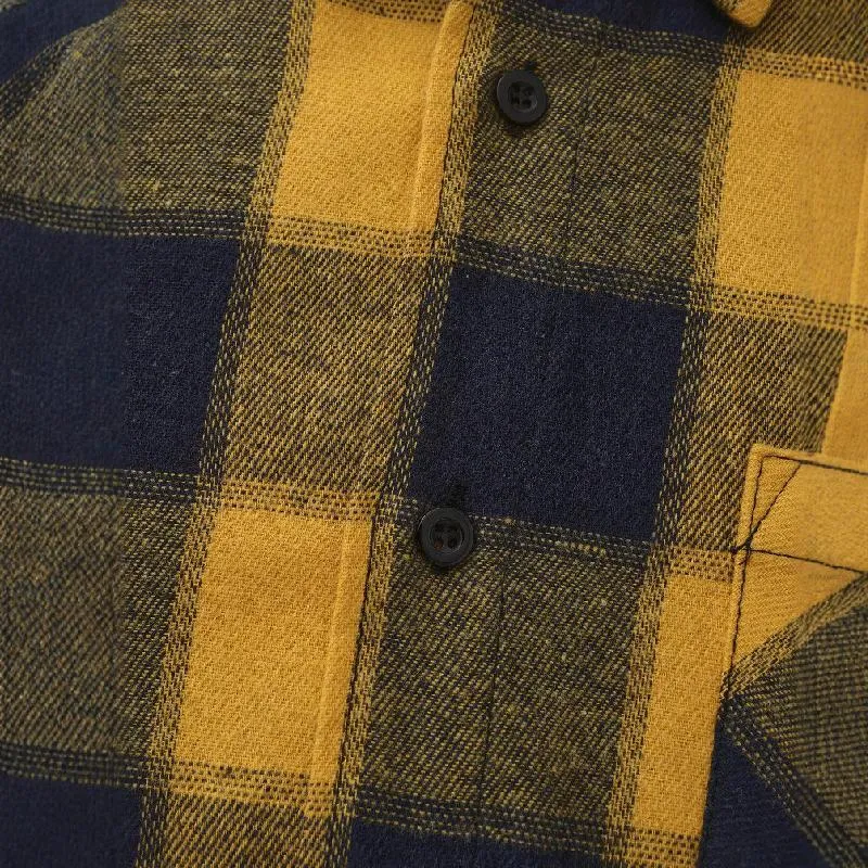 Men's Retro Casual Plaid Lapel Long Sleeve Shirt 71013471TO sold by Manly product image thumbnail 5