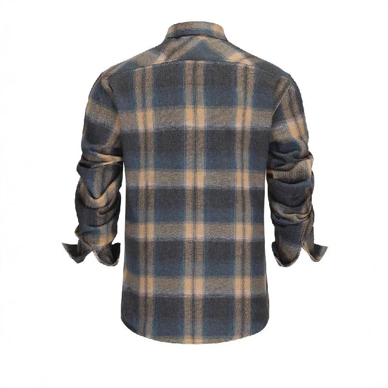 Men's Retro Casual Plaid Lapel Long Sleeve Shirt 12288094TO sold by Manly product image thumbnail 3