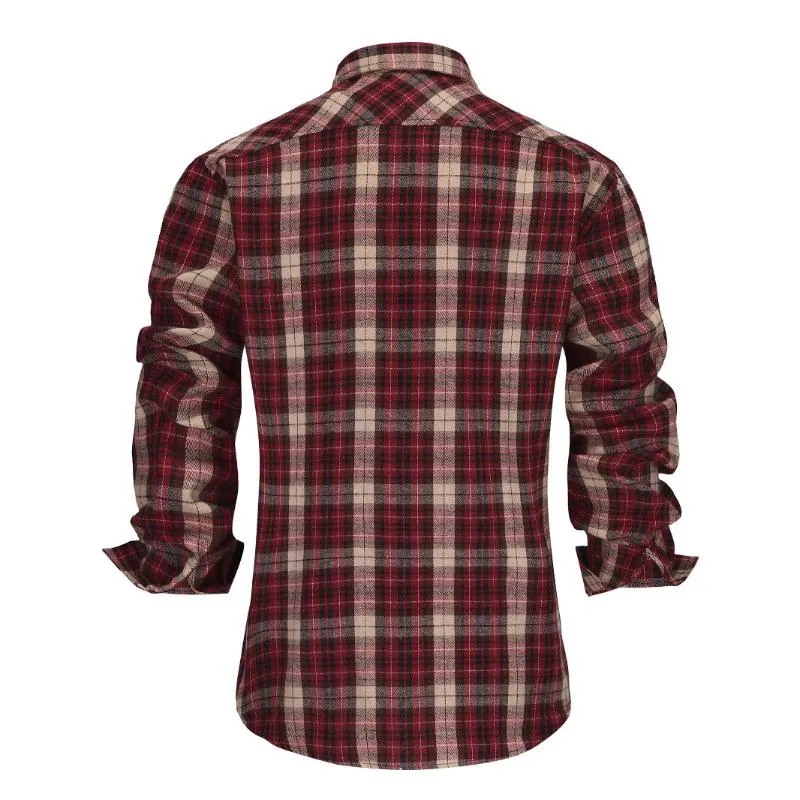 Men's Retro Casual Plaid Lapel Long Sleeve Shirt 87606277TO sold by Manly product image thumbnail 3