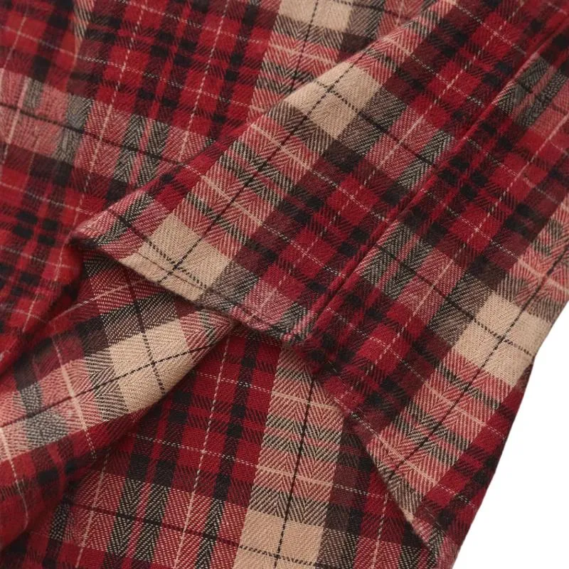 Men's Retro Casual Plaid Lapel Long Sleeve Shirt 87606277TO sold by Manly product image thumbnail 5