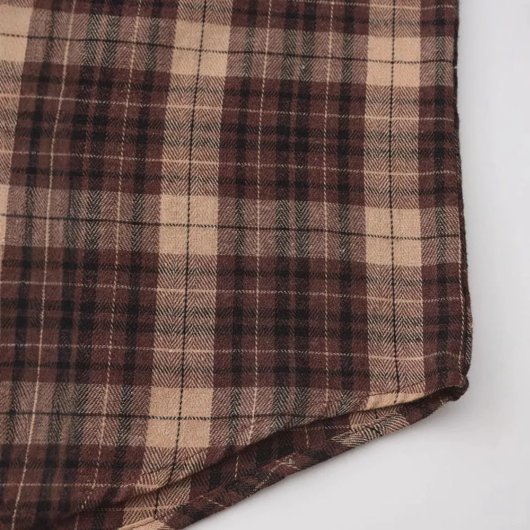 Men's Retro Casual Plaid Lapel Long Sleeve Shirt 73525401TO sold by Manly product image thumbnail 5