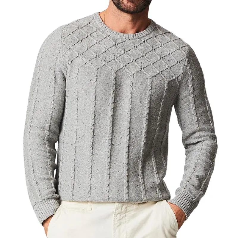 Men's Classic Crew Neck Knit Cable Sweater 33750828F sold by Manly