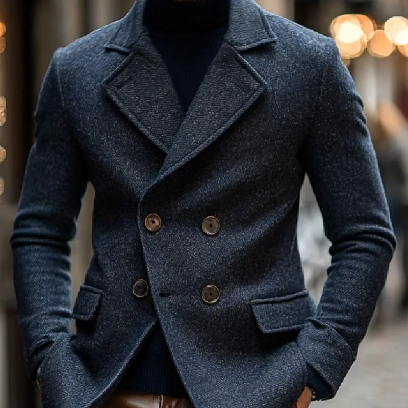 Men's Vintage Wool Blend Notch Lapel Double Breasted Slim Blazer 78712418M sold by Manly product image thumbnail 3