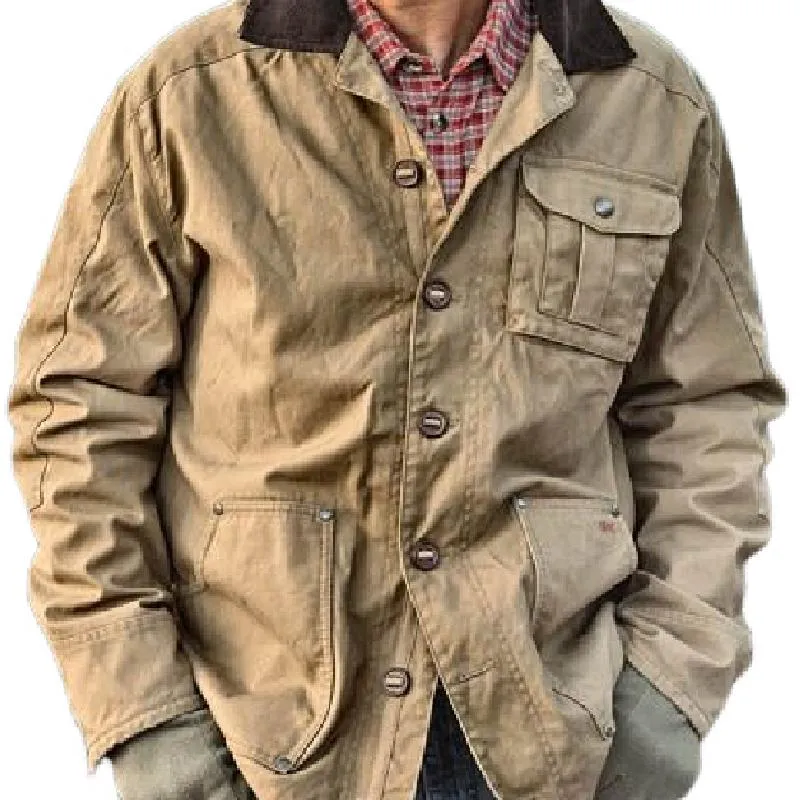 Men's Casual Canvas Lapel Jacket 06213136F sold by Manly product image thumbnail 2