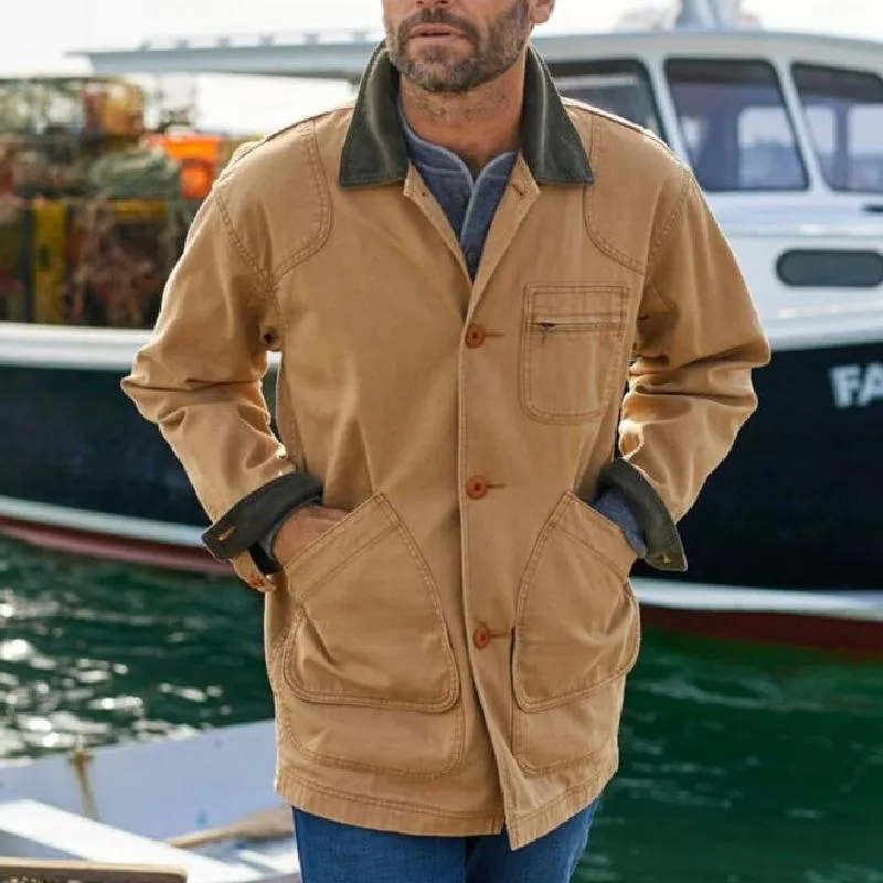 Men's Vintage Classic Canvas Lapel Jacket 35735258F sold by Manly product image thumbnail 2