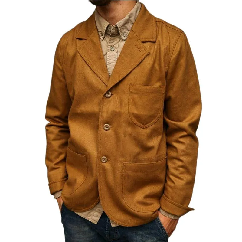 Men's Vintage Suede Lapel Jacket 90173296F sold by Manly