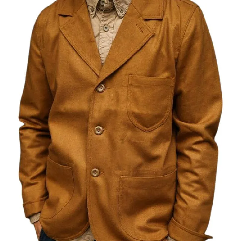 Men's Vintage Suede Lapel Jacket 90173296F sold by Manly product image thumbnail 2