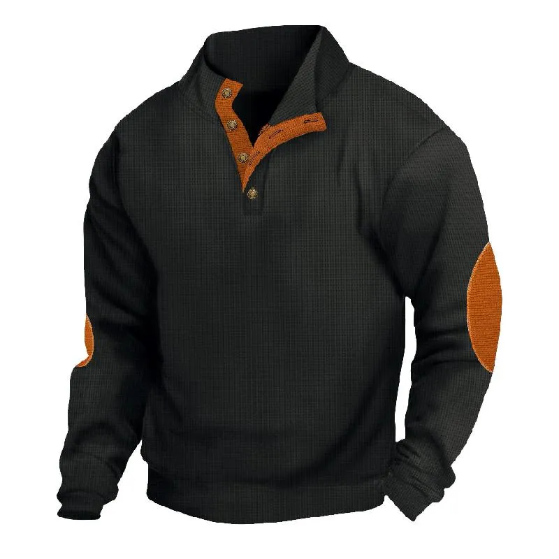 Men's Outdoor Casual Stand Collar Waffle Sweatshirt 48501658X sold by Manly product image thumbnail 4