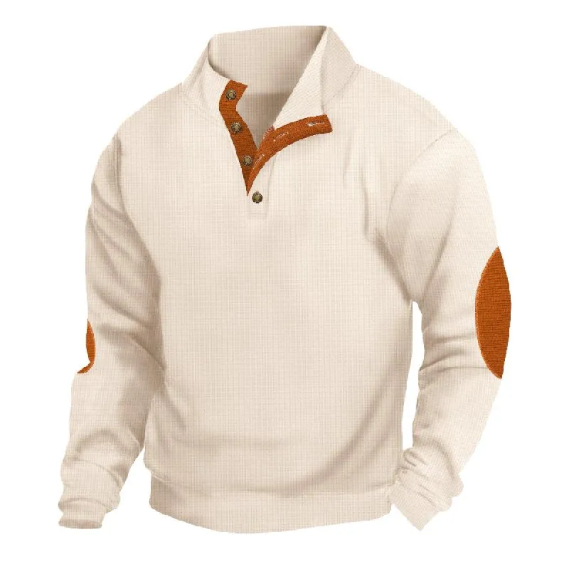 Men's Outdoor Casual Stand Collar Waffle Sweatshirt 48501658X sold by Manly