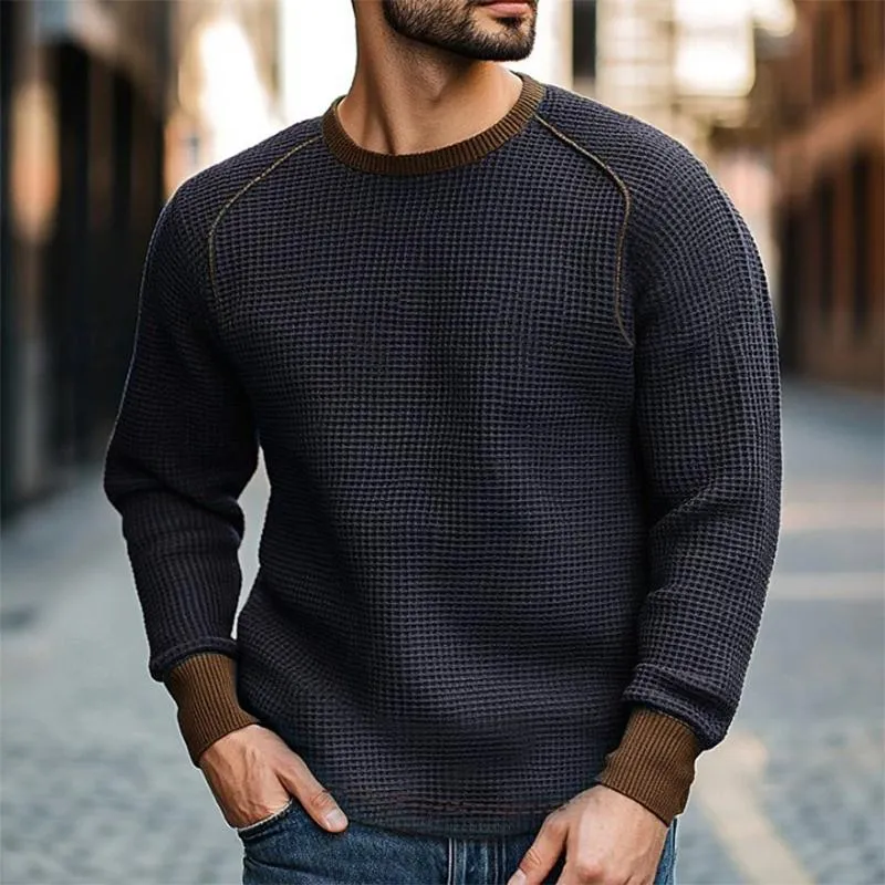 Men's Casual Waffle Crew Neck Sweatshirt 64444853X sold by Manly product image thumbnail 2