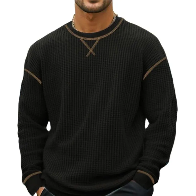Men's Casual Outdoor Waffle Crew Neck Sweatshirt 57147123X made by Manly