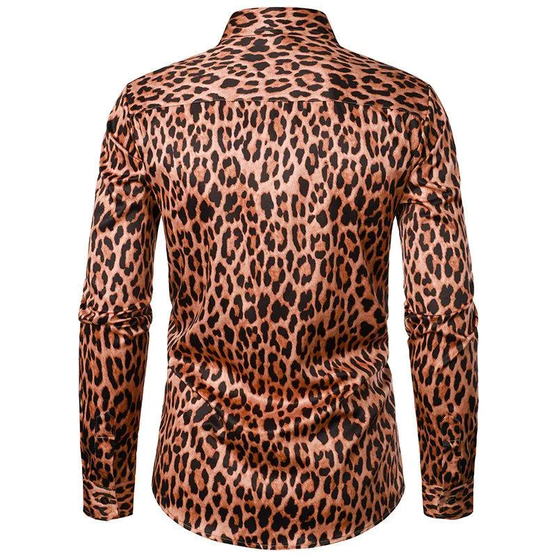 Men's Leopard Lapel Long Sleeve Casual Shirt 90718127Z sold by Manly product image thumbnail 5