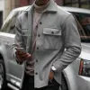 Men's Solid Color Plush Lapel Chest Pocket Single Breasted Jacket 19834406Z sold by Manly