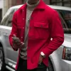 Men's Solid Color Plush Lapel Chest Pocket Single Breasted Jacket 19834406Z sold by Manly