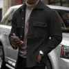 Men's Solid Color Plush Lapel Chest Pocket Single Breasted Jacket 19834406Z sold by Manly
