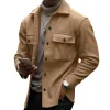 Men's Solid Color Plush Lapel Chest Pocket Single Breasted Jacket 19834406Z sold by Manly