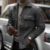 Men's Solid Color Plush Lapel Chest Pocket Single Breasted Jacket 19834406Z sold by Manly
