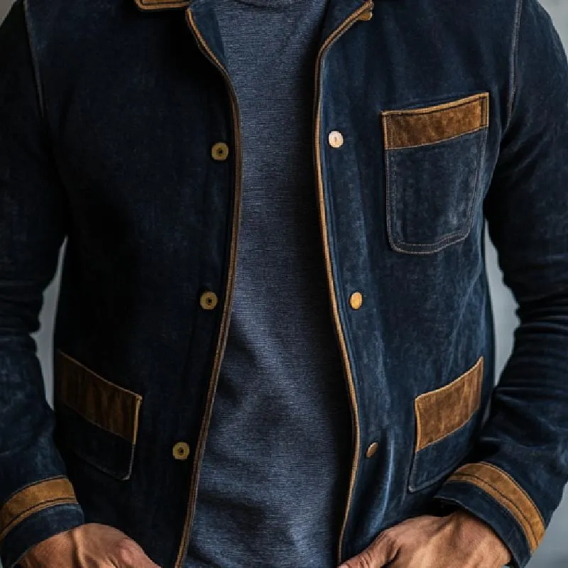 Men's Casual Color Matching Suede Multi-Pocket Jacket 82601367Y sold by Manly product image thumbnail 2