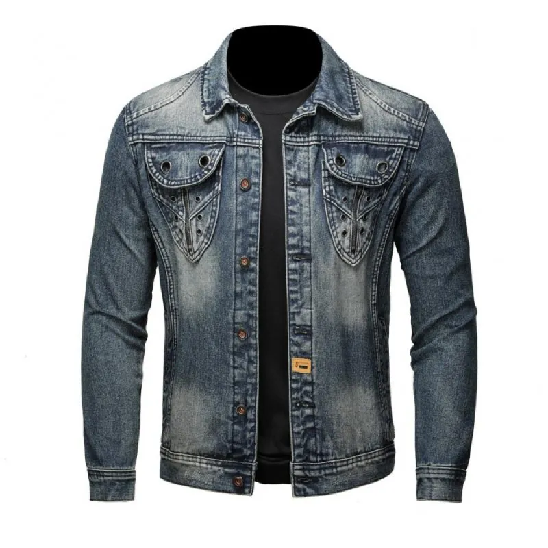 Men's Motorcycle Vintage Denim Jacket 28212108Y sold by Manly