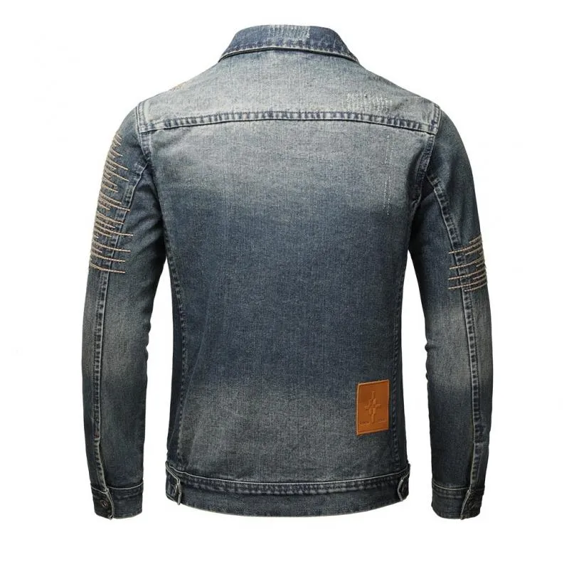 Men's Motorcycle Vintage Embroidered Denim Jacket 59243392Y sold by Manly product image thumbnail 2