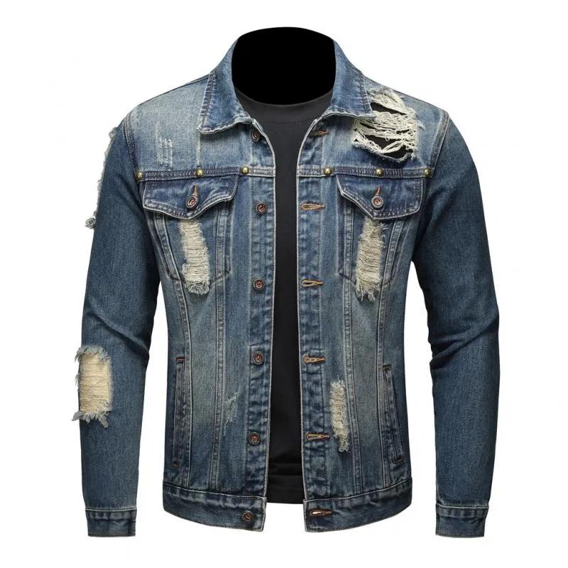 Men's Vintage Ripped Denim Jacket 47230882Y sold by Manly