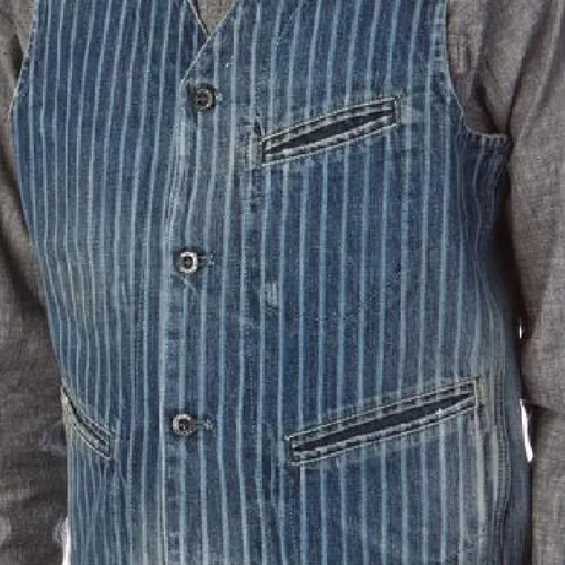 Men's Classic Vintage V-Neck Denim Vest 40279542F sold by Manly product image thumbnail 3