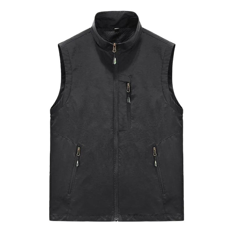 Men's Casual Outdoor Quick-drying Stand Collar Vest 85306716F sold by Manly