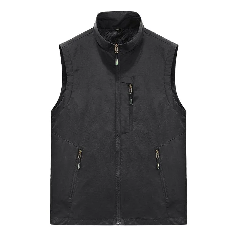 Men's Casual Outdoor Quick-drying Stand Collar Vest 85306716F sold by Manly