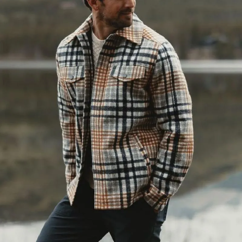 Men's Classic Retro Casual Lapel Multi-Check Coat 69657728K sold by Manly product image thumbnail 2